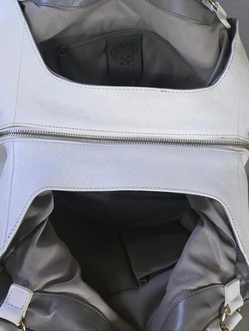 Vince Camuto White Leather Hobo Bag Braided Handle - Picture 14 of 16